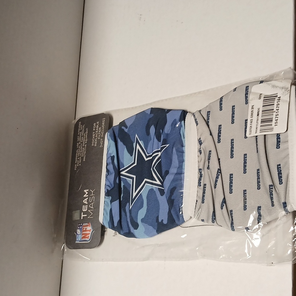 NFL Dallas Cowboys Team Mask with Star Logo 2pack set NWT - Picture 4 of 5